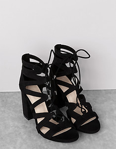 Tied heeled sandals
