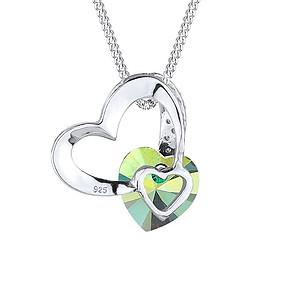 Crystal Heart Silver Necklace