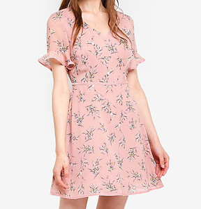 Pink Floral Mini Dress