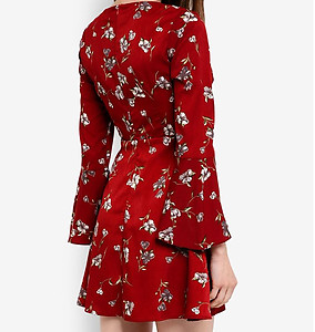 Red Floral Mini Dress