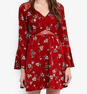 Red Floral Mini Dress
