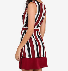 Vertical Stripped Layered Dress